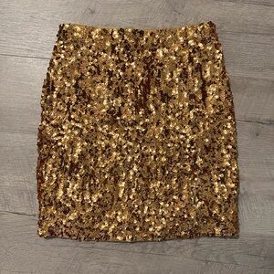 Gold sequence mini skirt
